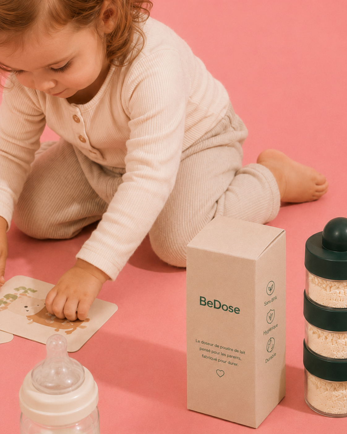 Parent using BeDose dispenser daily